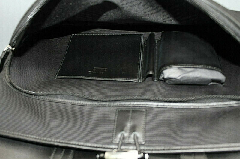 Montblanc Nightflight Black Leather and Nylon Overnight Travel Bag