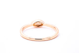 SNJ Diamond Pave 4mm Eye Ellipse Wire Band 14K 585 Rose Gold Ring Size 7