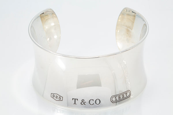 Tiffany & Co 1837 New Style Cuff Bangle Sterling Silver 925 30mm