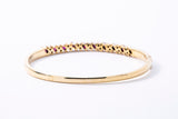 Natural Marquise Ruby & Diamond 18K 750 Yellow Gold Lock Bangle Bracelet