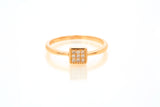 SNJ Geometric Stackable Square Diamond 14k 585 Rose Gold Band Ring Size 7