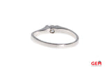 GJ Inc Thin Raise Curved Tension Set Diamond Solitaire Wedding Band 14K 585 White Gold Ring 5 1/2
