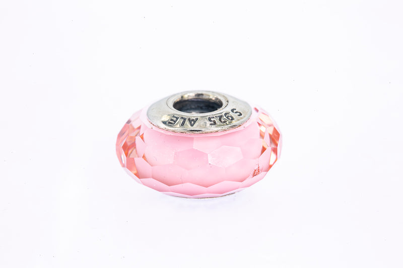 Pandora Pink Fascinating Faceted Murano Glass Sterling Silver 925 Bead Charm