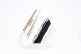 Robin Kahn Large Contemporary 925 Sterling Silver Wide Warrior Cuff Bracelet