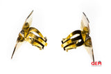 David Anderson & Ivar Holth Blue Enamel Clip On Double Leaf 925 Sterling Silver Earrings