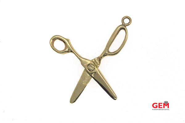 Vintage Moving Scissors Working Shears Charm Pendant 14k 585 Yellow Gold