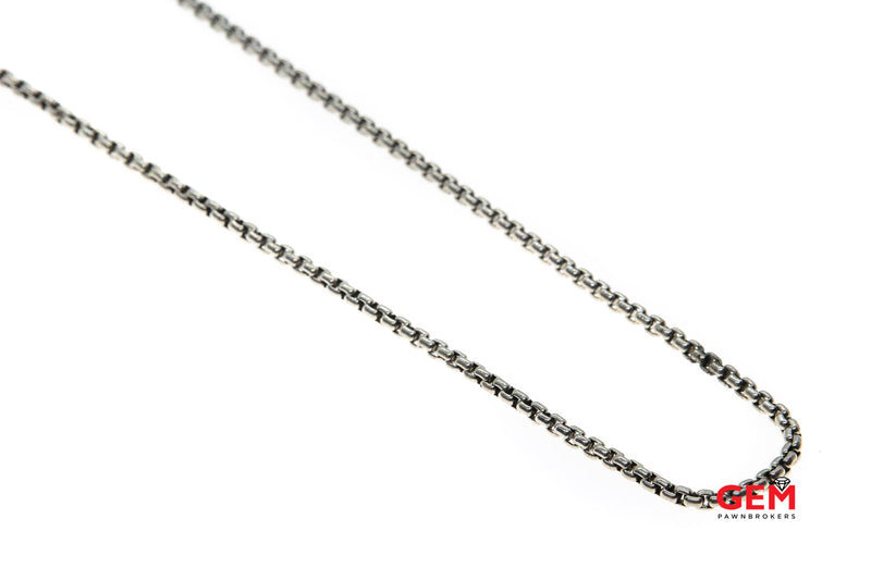 David Yurman Chain Collection 2.5mm Box Link 925 Sterling Silver 23.4" Necklace