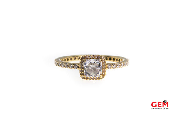 Pandora ALE Timeless Elegance Ring Cubic Zirconia 14K 585 Yellow Gold Ring Size 8 1/2