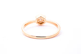 SNJ Diamond Pave Geometric Hexagon Wire Band 14K 585 Rose Gold Ring Size 7