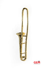 Instrument Jazz Trombone Music Lover Charm 14K 585 Yellow Gold Pendant