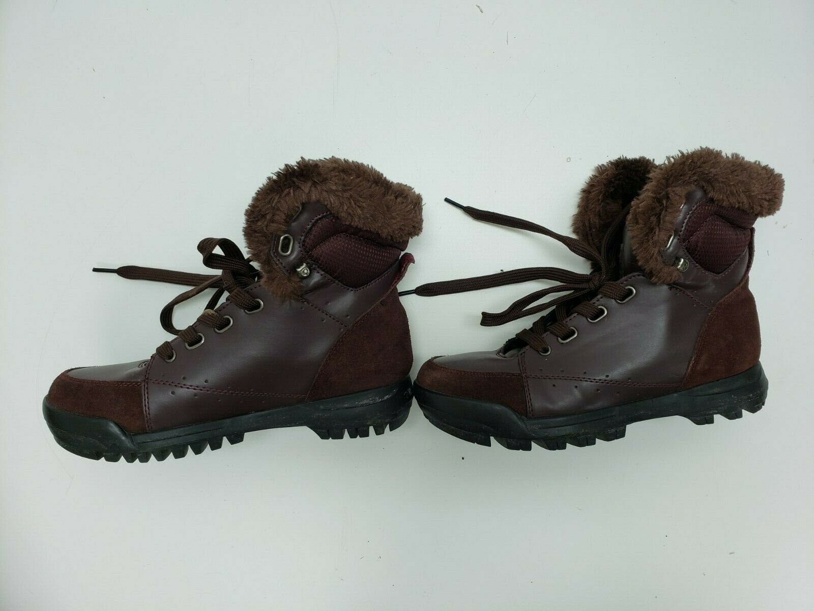 Rocawear Women's Fur Lace Up Brown/Burgundy Winter Boot Size