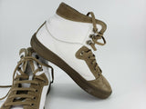 Salvatore Ferragamo High Top Sneakers Tan Suede/White Womens Size 9.5