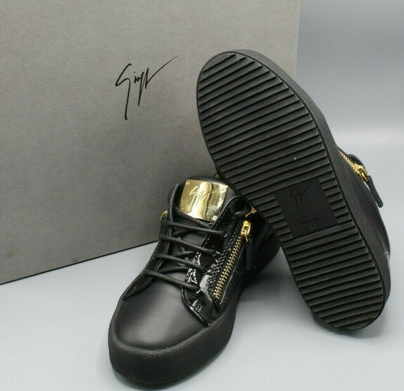 Giuseppe Zanotti May London Low-Top Black w/Gold Trim Size 36.5 EUR / 5.5 US