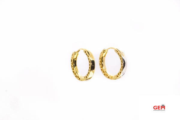 Pandora ALE Pulido Redondo Aro 925 Plata de Ley Tono Oro Par de Pendientes