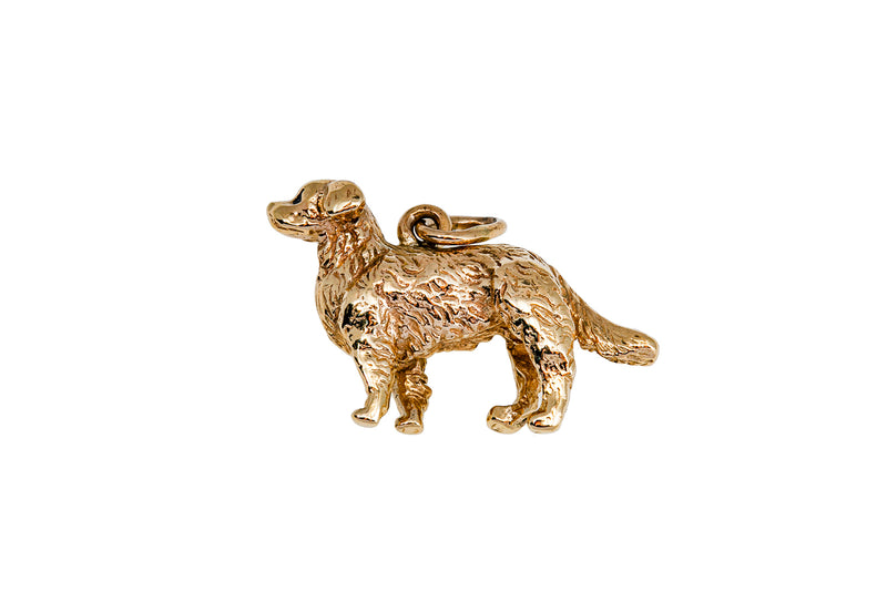 Irish Setter Puppy Dog Animal Lover Charm 14K 585 Yellow Gold Doggo Pendant