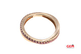 IDGC Pink Sapphire Gemstone Crossover Band Ring 14k 585 Rose Gold Size 8