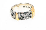 BA Suarti Indonesian 925 Sterling Silver & 18K 750 Yellow Gold Rope Band Size 8