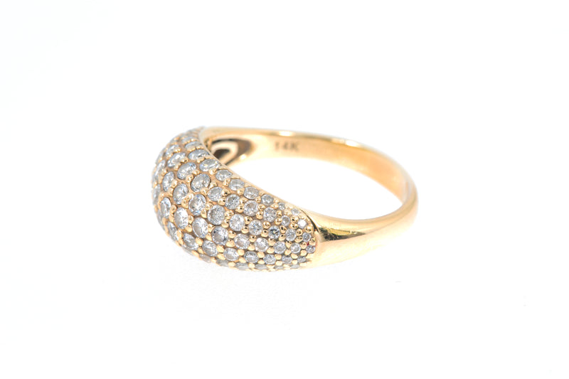 Effy Domed Cocktail Cluster Ring 14k 585 Yellow Gold Size 8.5 1.00ctw