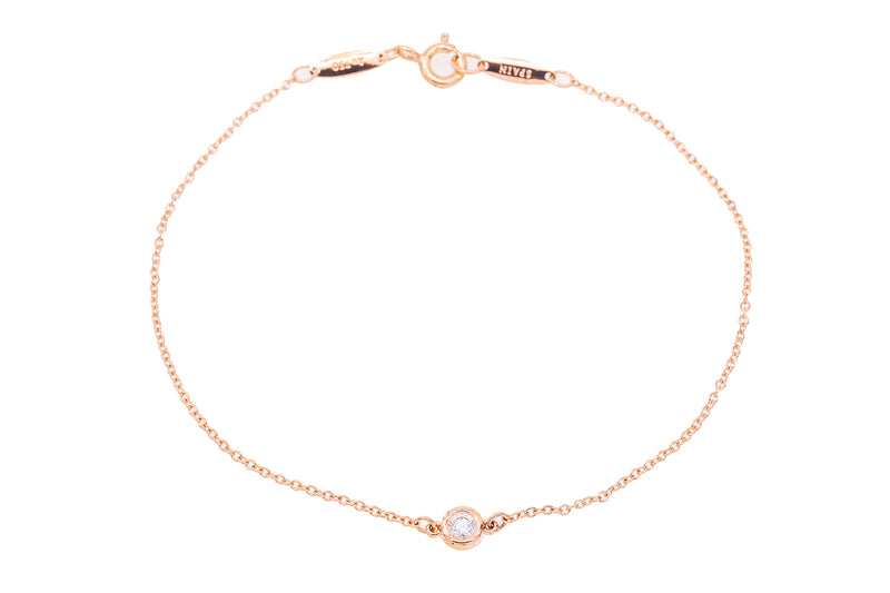 Tiffany & Co Diamonds by the Yard 18k 750 Rose Gold Station Bracelet 7"