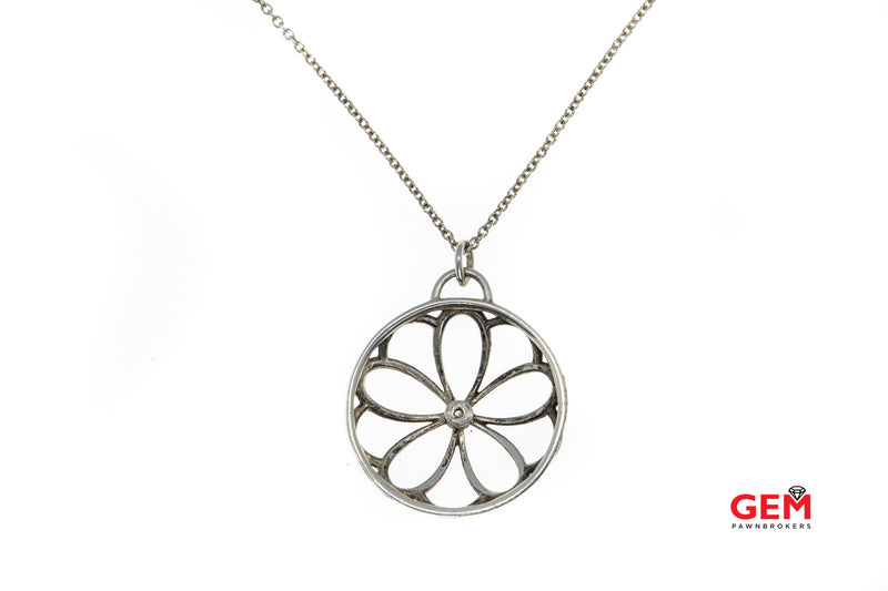 Tiffany & Co. Sterling Silver Flower Diamond Garden 925 Necklace
