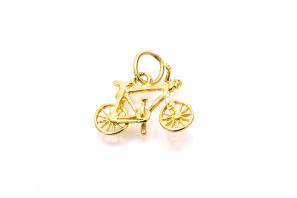 Vintage Bicycle Travel Transportation 14k 585 Yellow Gold Charm Pendant