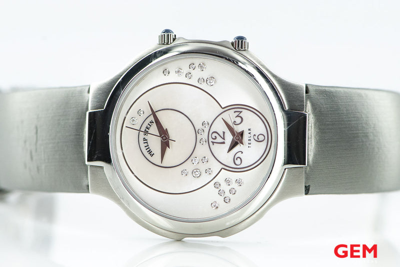 Philip Stein Teslar Diamond 7-SCDMOP-OT 40mm Steel Pearl Watch