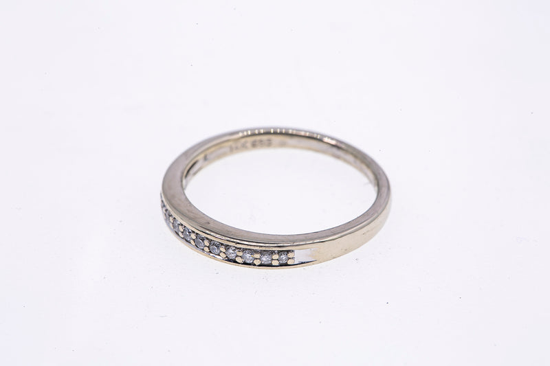 Diamond Line Half Eternity 3mm Wedding Band 14K 585 White Gold Ring Size 7