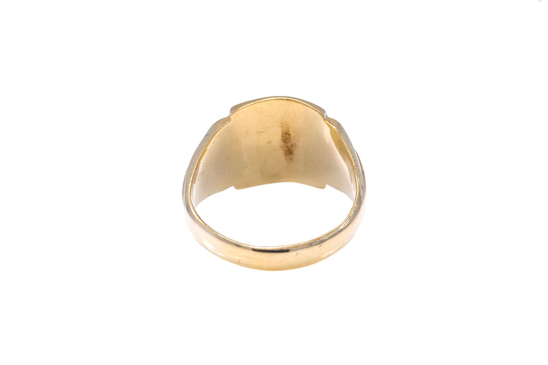 Blank Vintage Signet Ring Solid Yellow Gold 9k 375 Size 6.5